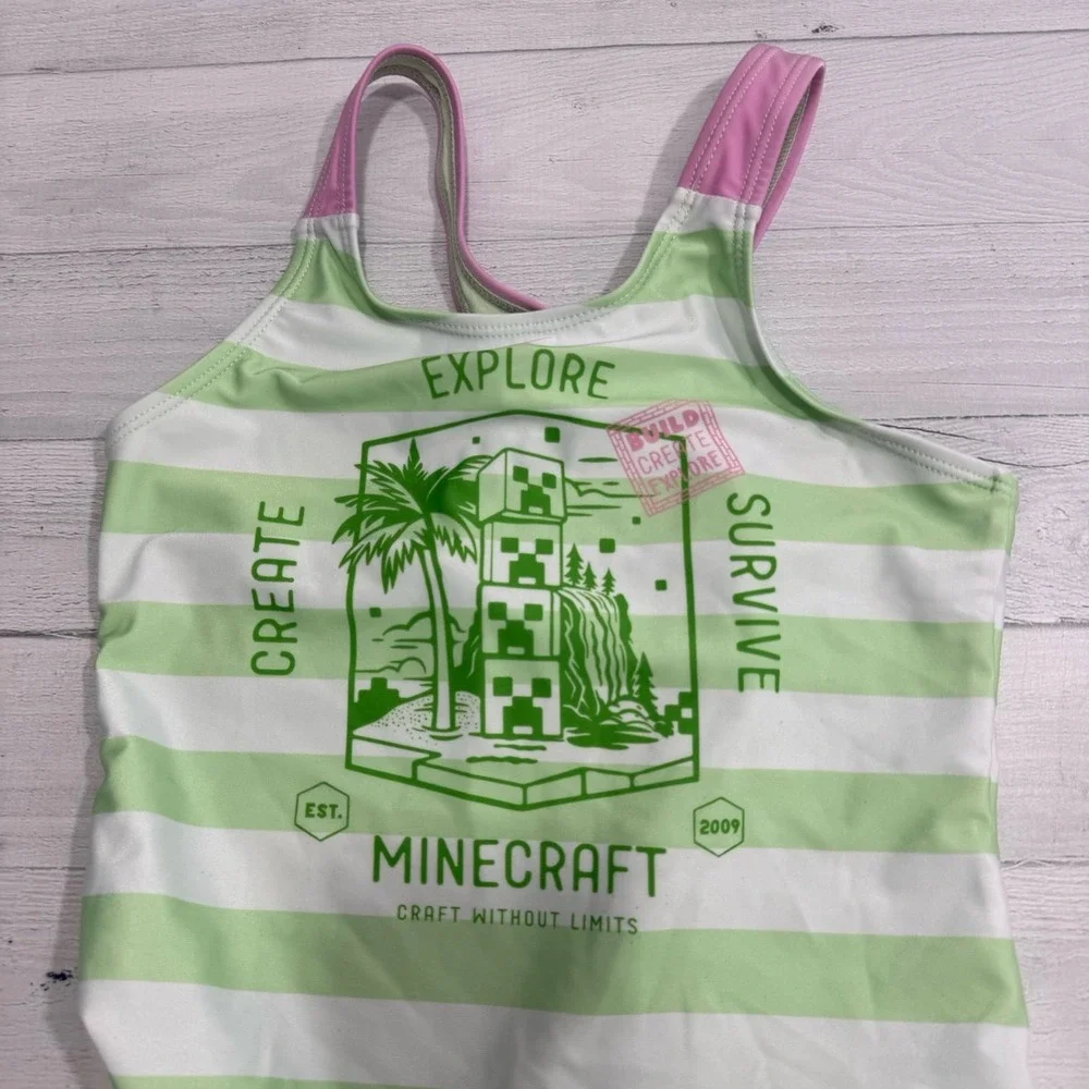 Minecraft Swimsuit Girls One Piece Swim‎ size 10/12
